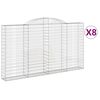vidaXL Габионни кошници арка 8 бр 300x30x160/180 см поцинковано желязо