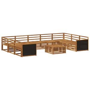vidaXL Комплект дивани за открито 10 pcs Натурално