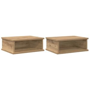 vidaXL Нощно шкафче 2 бр. Дъб 40 x 31 x 15 см Инженерна дървесина