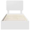 vidaXL Легло с място за съхранение Бяло 90 x 190 cm Инженерно дърво
