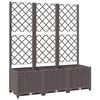vidaXL Градинска саксия с решетка, кафява, 120x40x136 см, полипропилен