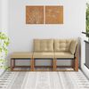 vidaXL Външен модулен диван с възглавница 3 Брой Натурален и Бежов