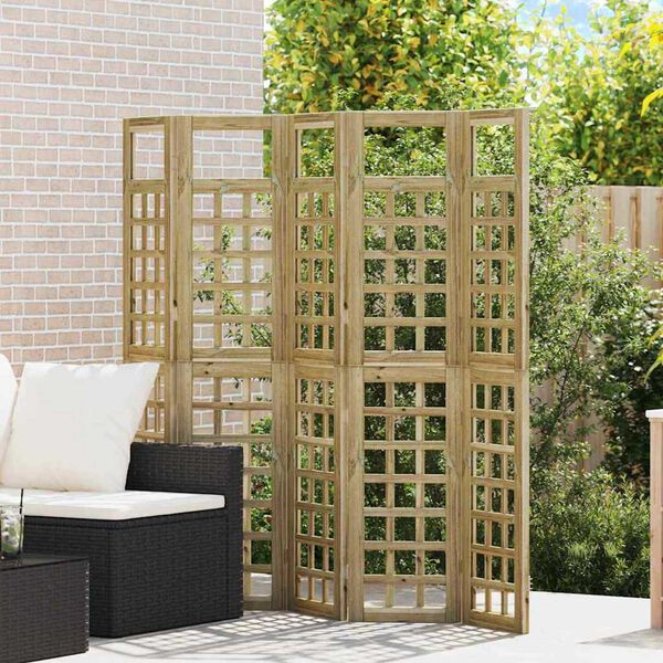 vidaXL Параван за уединение 5 pcs Кафяво 200 x 180 cm