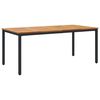 vidaXL Маса за открито Естествено и черно 180 x 90 x 75 cm