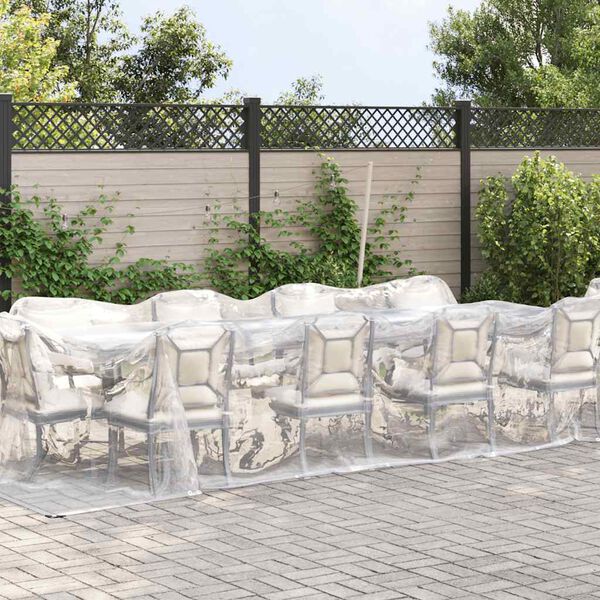 vidaXL Прозрачен брезент с капси 3х12 м Полиетилен