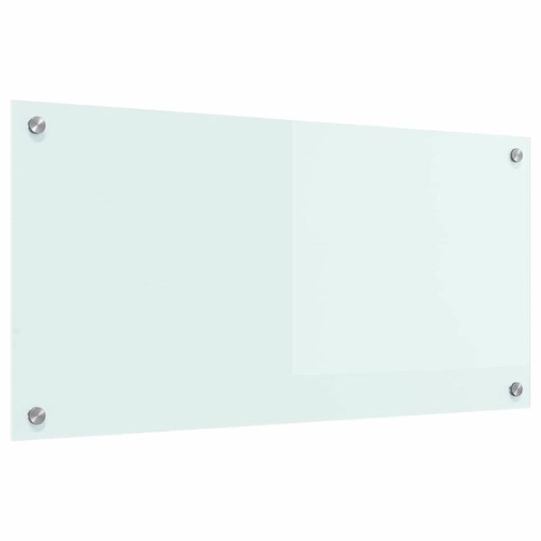 vidaXL Кухненски заден панел Бяло 80 x 40 cm закалено стъкло