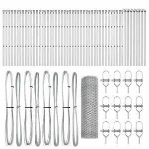 vidaXL Стълб за ограда. Сребрист