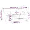 vidaXL 3-местен диван с възглавници, кремав, 180 см, текстил
