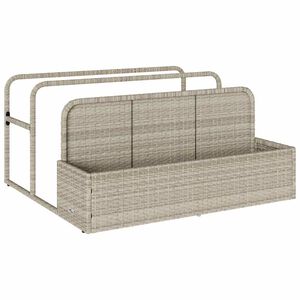 vidaXL Настилка за съхранение край басейн, светлосива, 110x100x57 см, полиратан