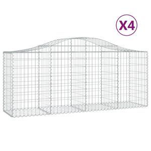 vidaXL Габионни кошници арка 4 бр 200x50x80/100 см поцинковано желязо