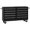 vidaXL Количка за инструменти с 5 чекмеджета черна 69x33x77 см стомана