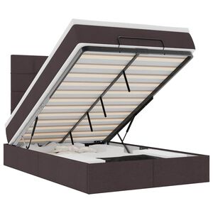 vidaXL Османска легло с матрак и LED, тъмнокафяво, 120x200 см, плат