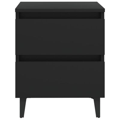 vidaXL Нощно шкафче, черно, 40x35x50 см, ПДЧ