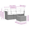 vidaXL Градински диван с възглавници, 4 части, бежов полиратан