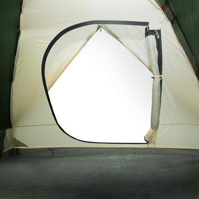 vidaXL Куполна къмпинг палатка, 3-местна, зелена, водоустойчива