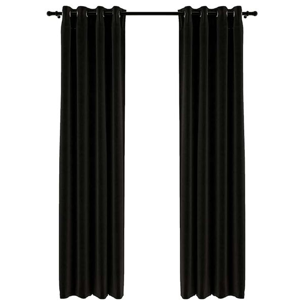 vidaXL Затъмняващи завеси, имитация лен, 2 бр, антрацит, 140x225 см