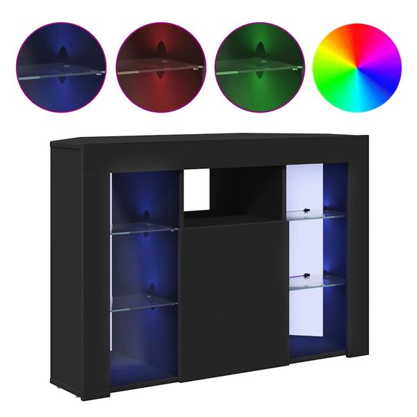 vidaXL Ъглов кабинет за LED телевизор Черно 100x40x68см