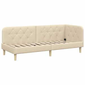 vidaXL Ъглова рамка за легло Крем 80 x 200 cm текстил