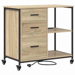 vidaXL Шкаф с зарядна станция 76 x 41 x 72 см Инженерна дървесина