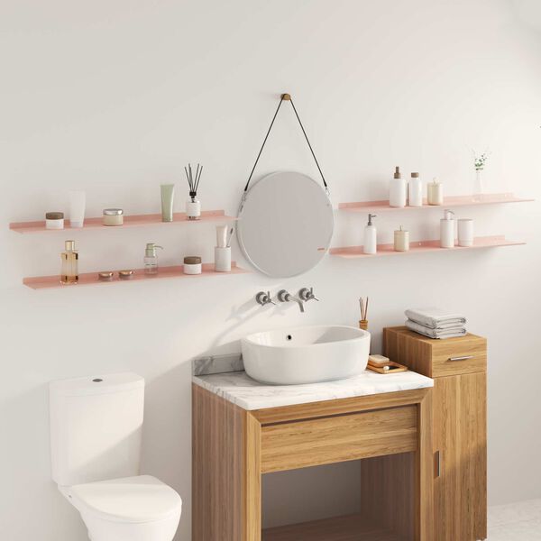 vidaXL Плаващ рафт 4 pcs Розово 100 x 18 x 2,5 см Стомана