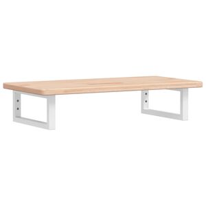 vidaXL Стенен рафт за мивка, стомана и масивно дърво дъб