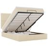 vidaXL Османска легло с матрак и LED, кремаво, 140x190 см, плат
