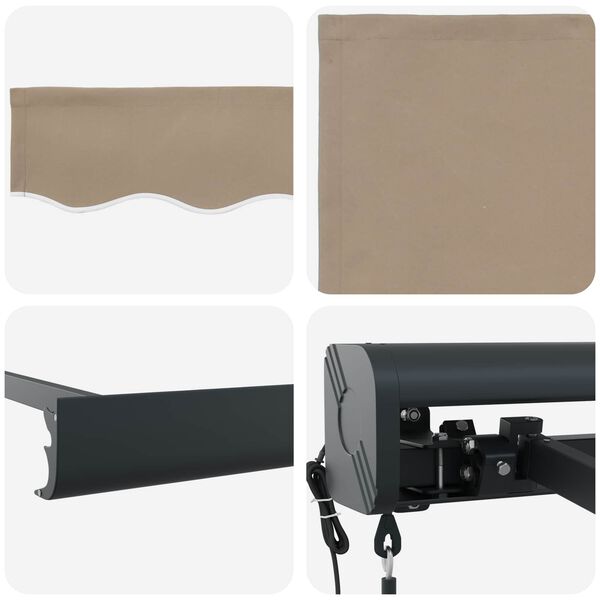 vidaXL Сенник Бежово 350 x 250 x 165 см Полиестер и алуминий