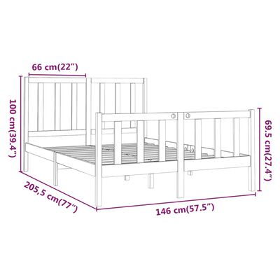 vidaXL Рамка за легло, бяла, бор масив, 140x200 см
