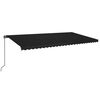 vidaXL Ръчно прибиращ се сенник с LED, 600x350 см, антрацит