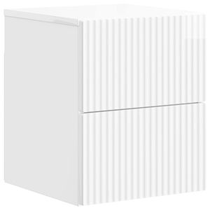 vidaXL Спален шкаф с монтаж на стена Бял гланц 33 x 34,5 x 40 см