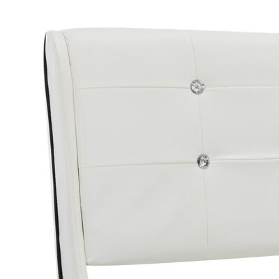 vidaXL Легло с мемори матрак, бяло, изкуствена кожа, 140x200 см