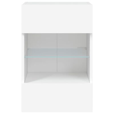 vidaXL Стенен ТВ шкаф с LED осветление, бял, 40x30x60,5 см
