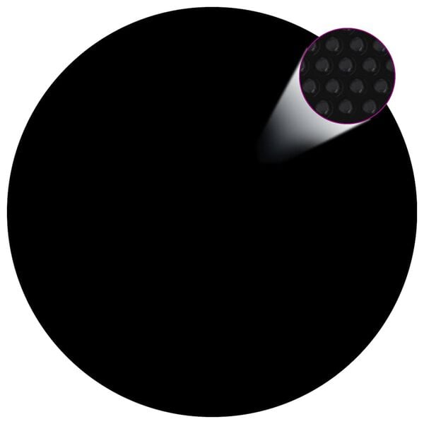 vidaXL Плаващо соларно покривало за басейн, PE, 300 см, черно и синьо