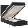 vidaXL Османска легло с матрак&LED, черно, 90x200 см, изкуствена кожа
