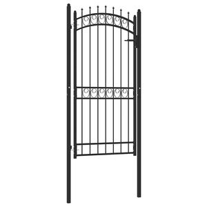 vidaXL Оградна врата с шипове, стомана, 100x200 см, черна