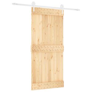 vidaXL Преплъзваща се врата Естествено и бяло 95 x 210 cm