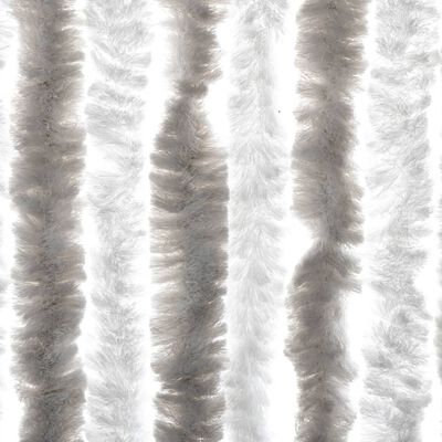 vidaXL Ресни за врата против мухи, светлосиво и бяло, 90x200 см, шенил