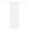 vidaXL Преплъзваща се врата Бяло 73,5 x 198,5 см Солидно борово дърво