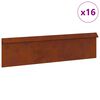 vidaXL Оградка за охлюви 16 бр. 100 x 3,5 x 25 см Кортенова стомана