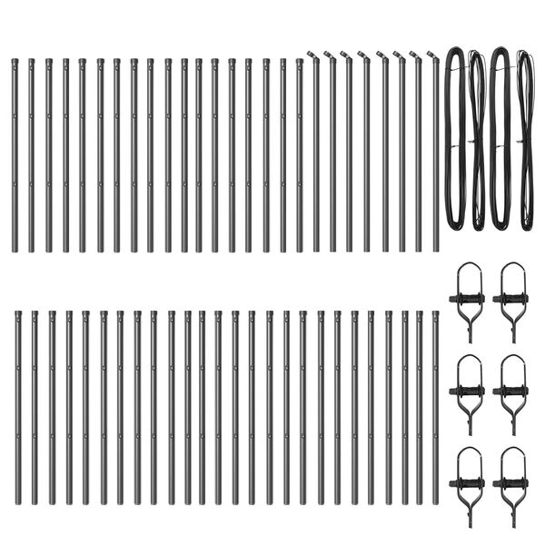 vidaXL Стълб за ограда. 52 pcs Сив 3,2 x 3,2 x 100 см
