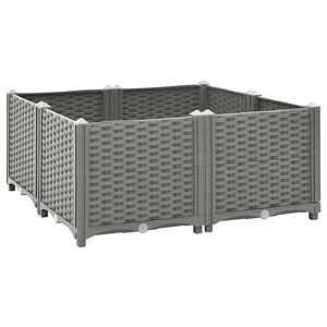 vidaXL Повдигната леха, 80x80x38 см, полипропилен