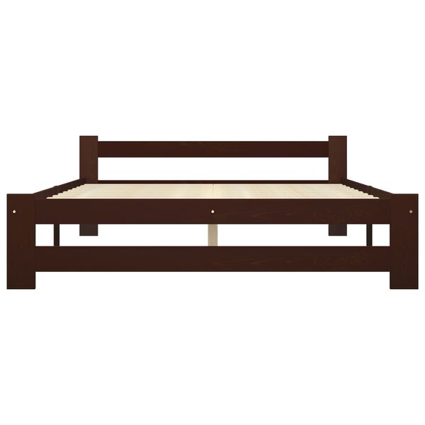 vidaXL Рамка за легло с 4 чекмеджета, тъмнокафява бор масив 180x200 см