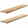 vidaXL Прозоречни первази, 2 бр, 140x30x2 см, необработен масивен дъб