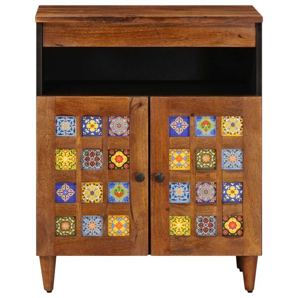 vidaXL Служебен шкаф Орех 60 x 33 x 75 cm Солидно мангово дърво