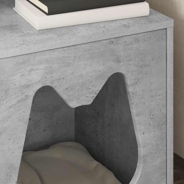 vidaXL Къща за котки Бетон 42,5 x 40 x 53,5 см Инженерно дърво