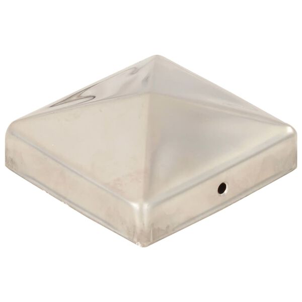 vidaXL Пирамидни капаци за оградни стълбове 6 бр инокс 81x81 мм