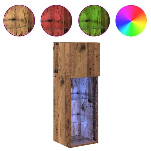 vidaXL Стенни ТВ шкафове 2 pcs Старо дърво 30,5 x 30 x 90 см