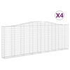 vidaXL Габионни кошници арка 4 бр 400x30x140/160 см поцинковано желязо
