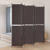 vidaXL Параван за стая, 6 панела, кафяв, 300x220 см, плат
