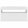 vidaXL ТВ шкаф с LED осветление, бял, 75x35x40 см